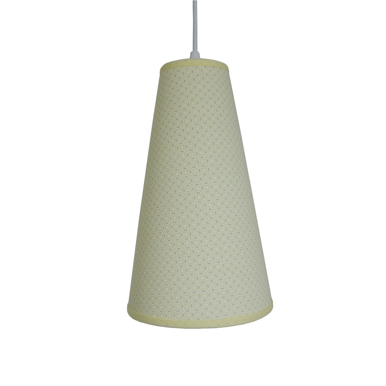Luminária Pendente Tecido Arabesco Amarelo