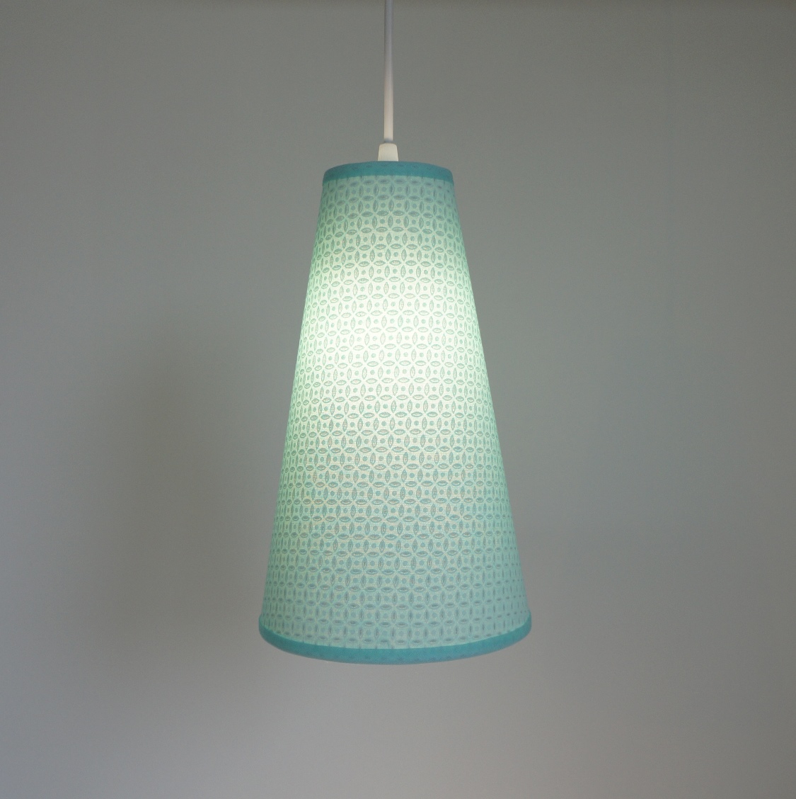 Luminária Pendente Tecido Arabesco Verde