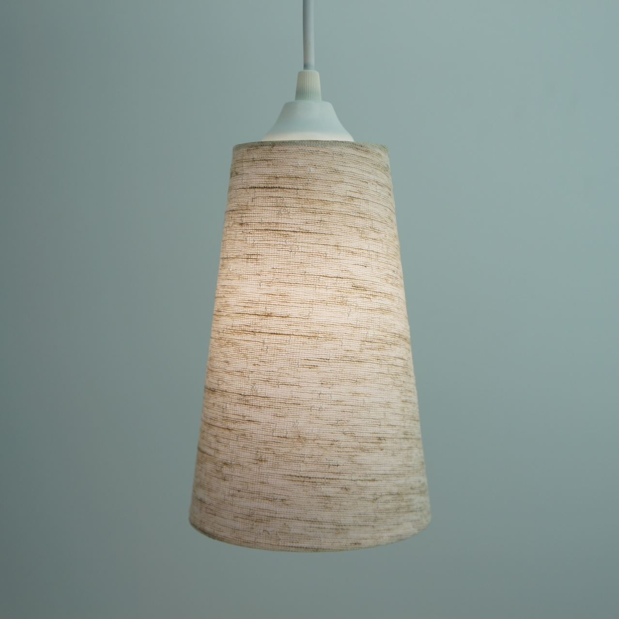 Luminária Pendente Tecido Linho Bege