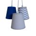 Luminária Triplo Chevron Crie Casa Cinza e Azul