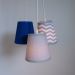 Luminária Triplo Chevron Crie Casa Cinza e Azul