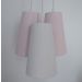 Lustre Pendente 3 Cúpulas Cacho Soft Colors Rosa e Branco