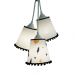 Lustre Pendente 3 Cúpulas Raposinha Pompom Branco e Preto