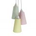 Lustre Pendente 3 Cúpulas Verde, Rosa e Amarelo Claros Bivolt