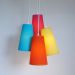 Lustre Pendente 4 Cúpulas Pink, Azul, Amarelo e Laranja