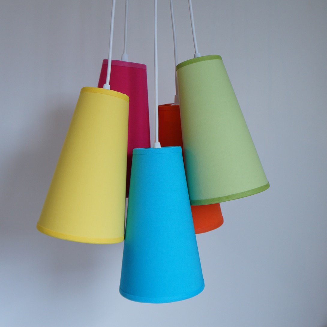 Lustre Pendente 5 Cúpulas Cacho Colors