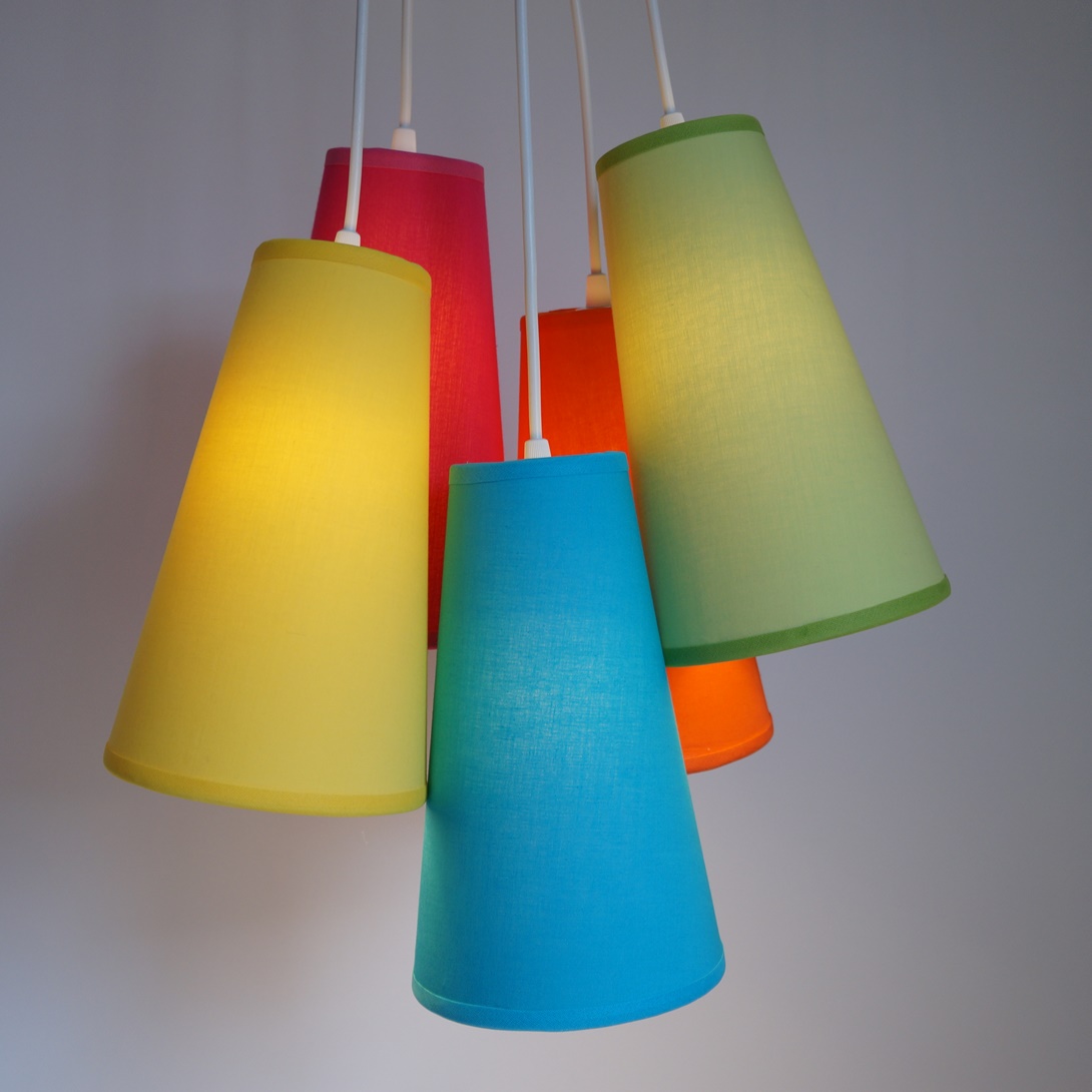 Lustre Pendente 5 Cúpulas Cacho Colors