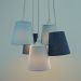 Lustre Pendente 5 Cúpulas Quarto de Menino Azul e Branco