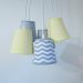Lustre Pendente Baby Chevron Cinza e Amarelo Bebê