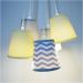 Lustre Pendente Baby Chevron Cinza e Amarelo Bebê