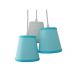 Lustre Pendente Baby Triplo Azul e Renda