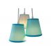 Lustre Pendente Baby Triplo Azul e Renda