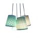 Lustre Pendente Baby Xadrez e Poá Verde Água e Branco