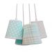 Lustre Pendente Baby Xadrez e Poá Verde Água e Branco