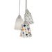 Lustre Pendente Bebê  Bege com Poás e Triângulos Tons de Laranja, Verde e Azul Marinho