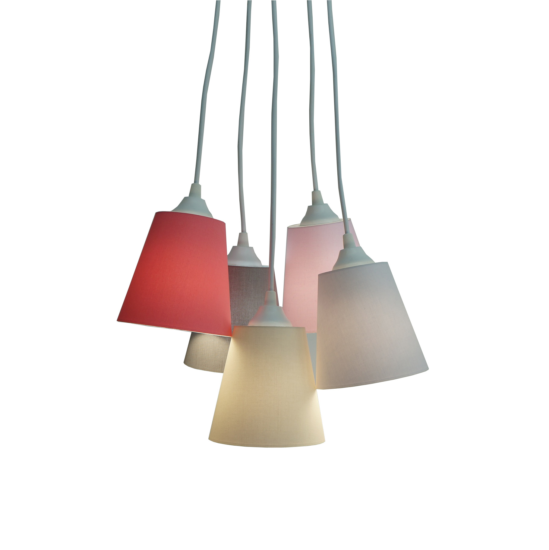 Lustre Pendente Bebê 5 Cúpulas Coloridas