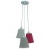 Lustre Pendente Bebê Cacho Chevron Cinza e Pink