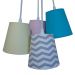 Lustre Pendente Bebê Cacho Chevron Cinza, Rosa, Azul e Amarelo