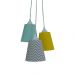 Lustre Pendente Bebê Cacho Chevron Cinza, Verde Água E Amarelo