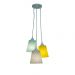 Lustre Pendente Bebê Cacho Chevron Cinza, Verde Água E Amarelo