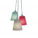 Lustre Pendente Bebê Cacho Chevron Cinza, Verde Água E Pink