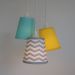 Lustre Pendente Bebê Cacho Mix Chevron  Cinza, Amarelo e Verde