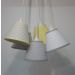 Lustre Pendente Bebê Chevron Cinza e Amarelo