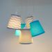 Lustre Pendente Bebê Chevron Cinza e Azul Céu