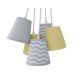 Lustre Pendente Bebê Chevron Cinza e amarelo
