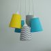 Lustre Pendente Bebê Chevron Cinza, Amarelo e Turquesa