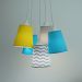 Lustre Pendente Bebê Chevron Cinza, Amarelo e Turquesa