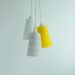 Lustre Pendente Bebê Chevron Cinza, Branco E Amarelo