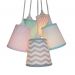 Lustre Pendente Bebê Chevron Cinza, Rosa e Verde Água