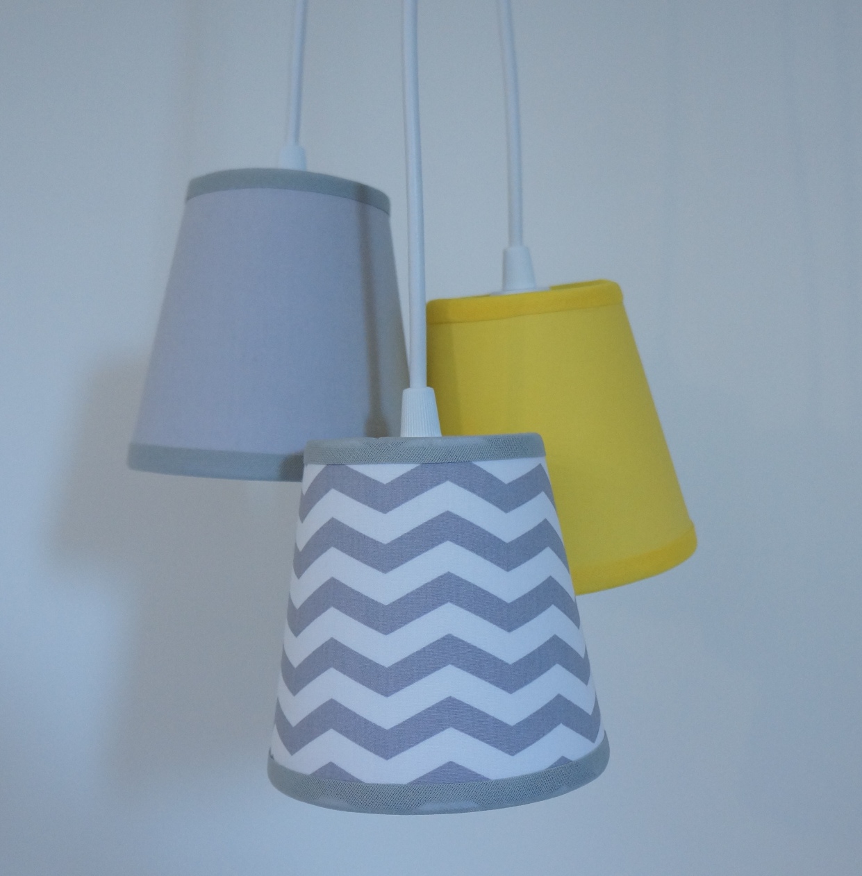 Lustre Pendente Bebê Chevron Triplo Crie Casa