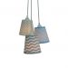 Lustre Pendente Bebê Chevron, Poás e Listras Cinza, Azul e Bege