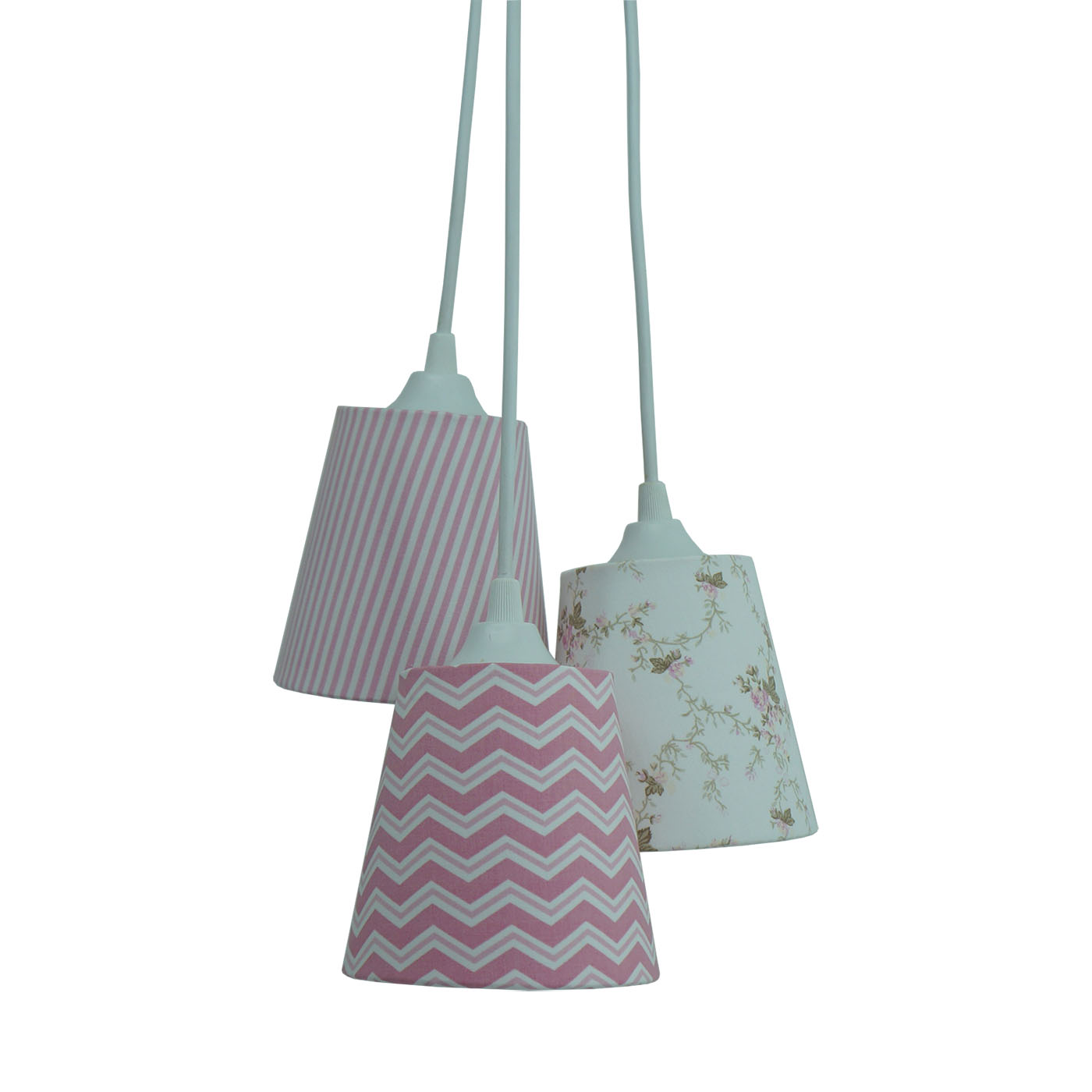 Lustre Pendente Bebê Menina Cacho Tons de Rosa
