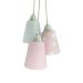 Lustre Pendente Bebê Mix Tecidos Nuvens Tons de Rosa e Branco