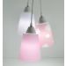 Lustre Pendente Bebê Mix Tecidos Nuvens Tons de Rosa e Branco
