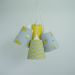 Lustre Pendente Bebê Nuvens e Carneirinhos Cinza e Amarelo