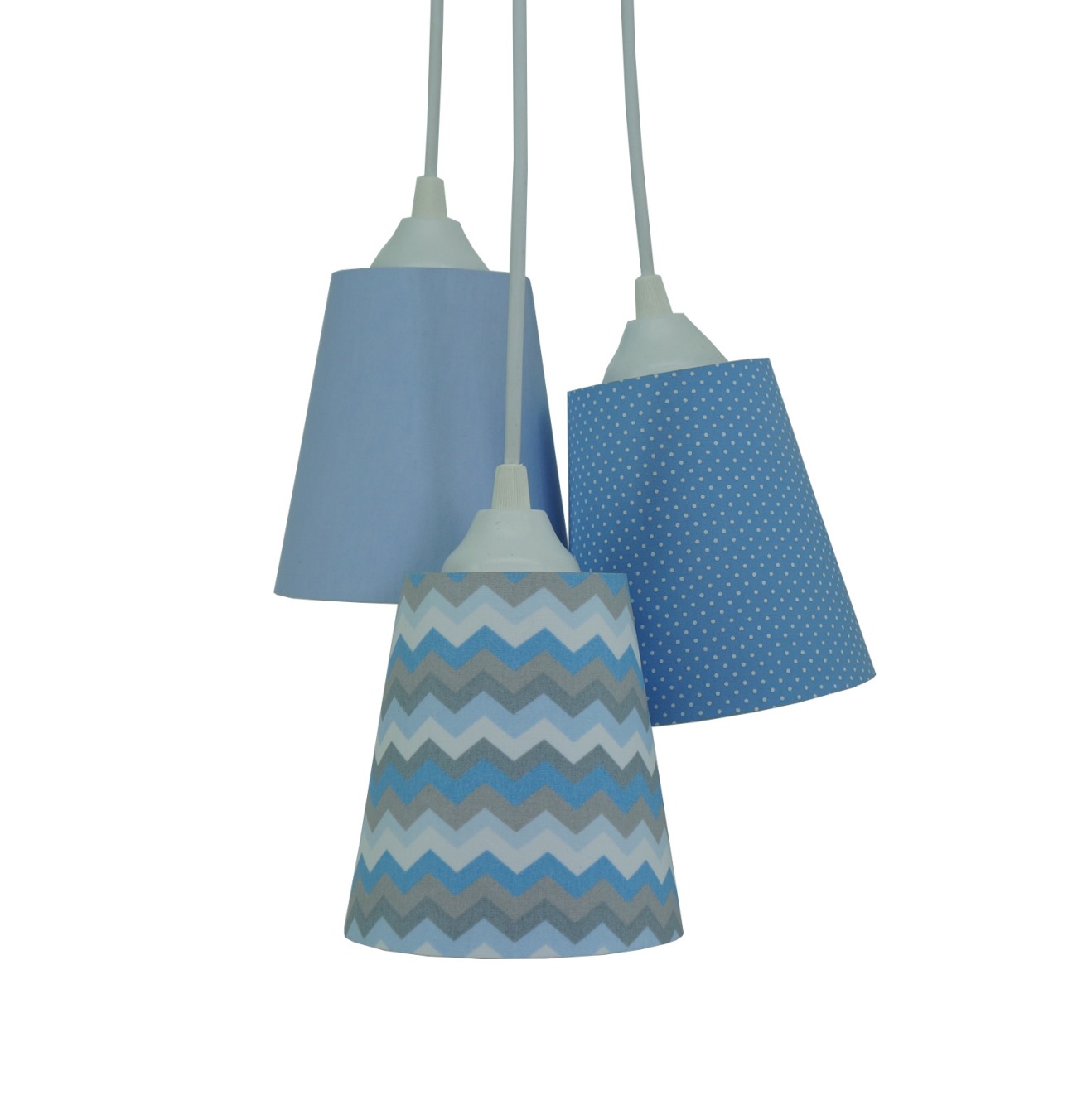 Lustre Pendente Bebê Tons de Azul Chevron