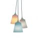 Lustre Pendente Bebê Triplo Azul, Rosa e Cinza