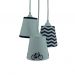 Lustre Pendente Bicicleta Chevron Azul Marinho e Branco