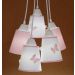 Lustre Pendente Borboletas Rosa e Branco Bivolt