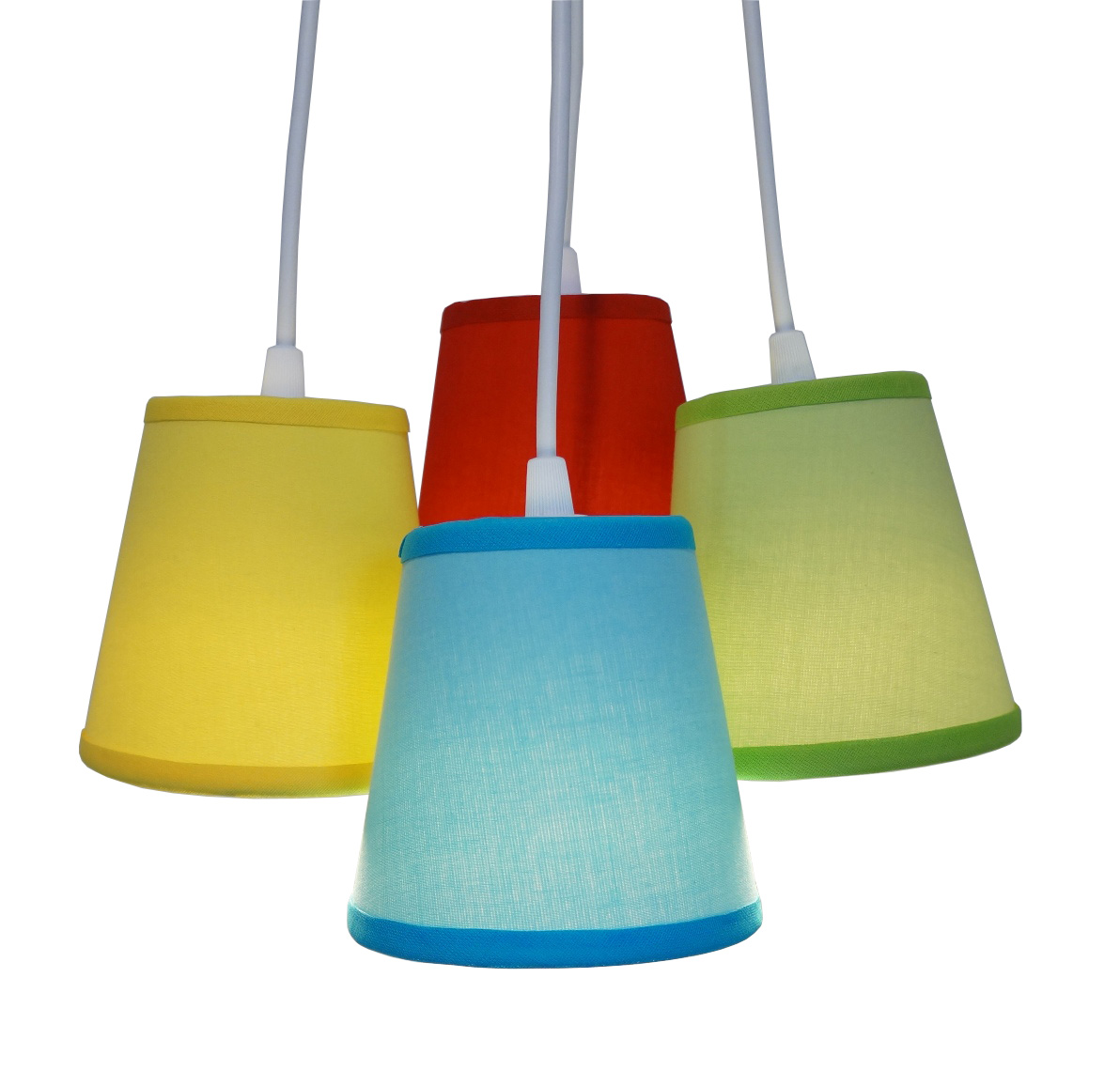 Lustre Pendente Cacho 4 Cúpulas Coloridas