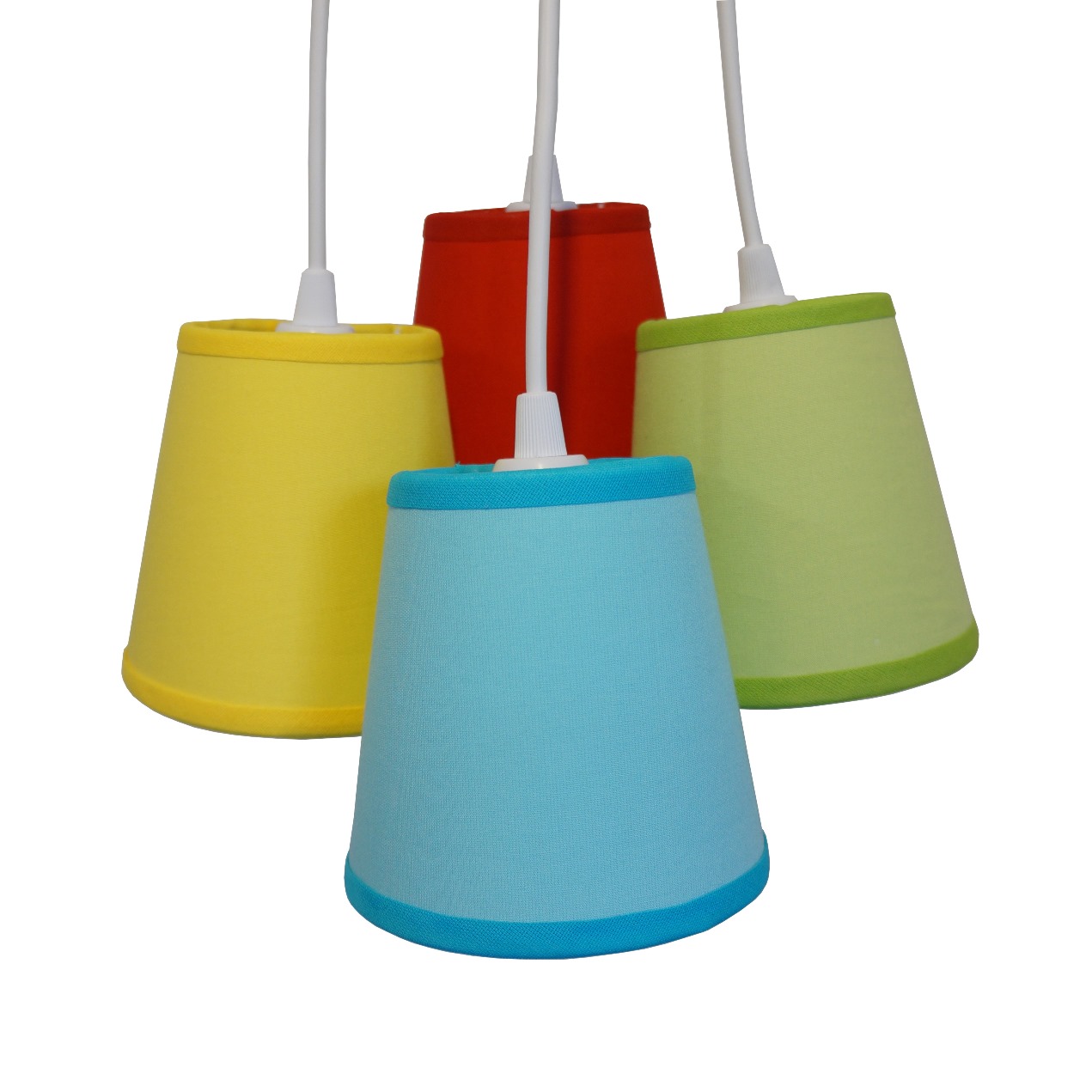Lustre Pendente Cacho 4 Cúpulas Coloridas
