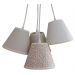 Lustre Pendente Cacho 4 Cúpulas Tons de Bege