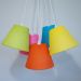 Lustre Pendente Cacho 5 Cúpulas Bouclé Colorido