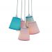 Lustre Pendente Cacho 5 Cúpulas em Tons de Rosa e Azul