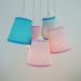 Lustre Pendente Cacho 5 Cúpulas em Tons de Rosa e Azul