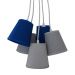Lustre Pendente Cacho Azul Bic e Cinza